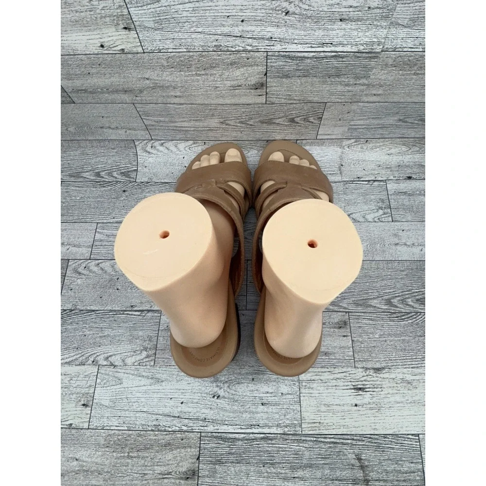 Clarks Collection Tan Leather Strappy Block Heel Sandals Women‎ US 9.5 EU 41